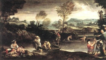 Pêche Baroque Annibale Carracci Peinture à l'huile